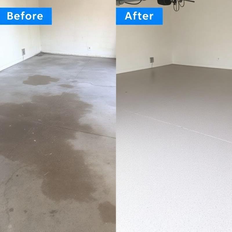 Before and after epoxy garage floor menifee