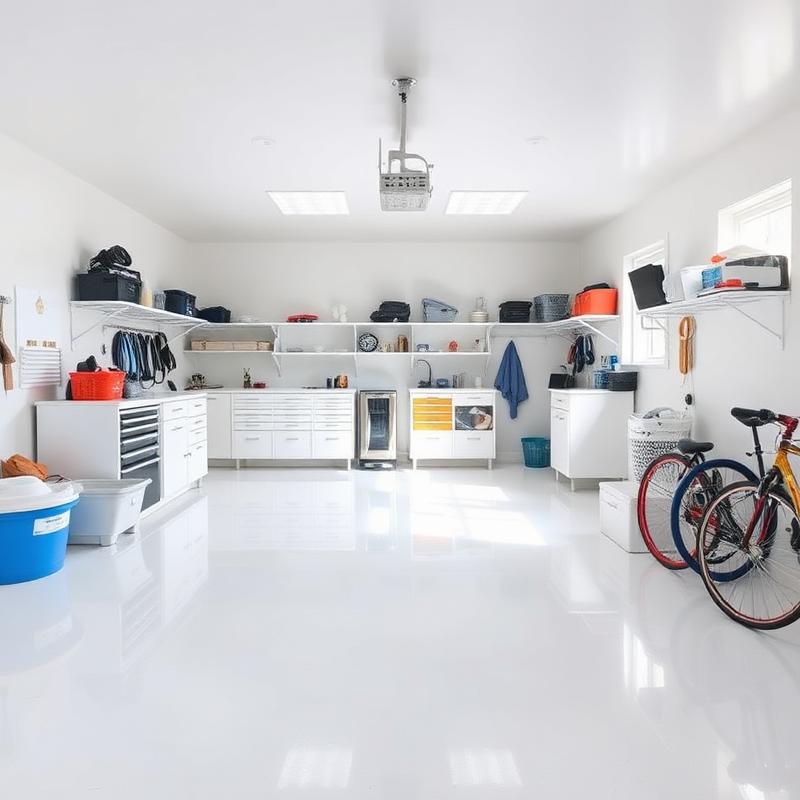 White epoxy garage floor menifee ca install